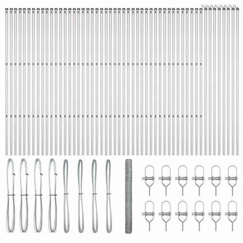 Ogrodzenie z słupkami Srebrny 1.6 x 100 m Stal pokryta PCV na Arena.pl