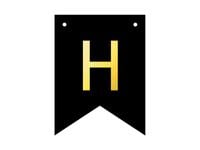 Baner DIY, 16 cm, czarny, literka "H" [stwórz swój baner]