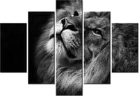 105CM 150CM OBRAZ 5 ELEM SREBRNY LEW DRUK