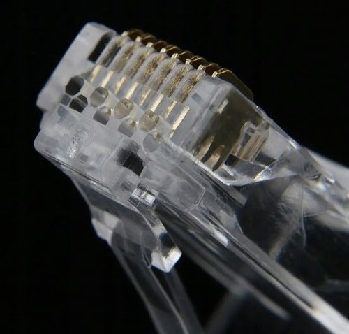 100 SZT KOŃCÓWKI WTYK WTYKI RJ45 8P8C UTP KAT 6 PRZELOTOWE EUROKOMP na Arena.pl