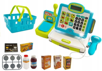 Kasa Sklepowa dla Dzieci Niebieska z Koszykiem Lean Toys Edukacja