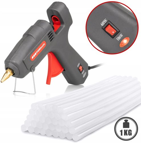 PROFESJONALNY PISTOLET DO KLEJU NA GORĄCO 11MM REGULACJA + KLEJ 1kg 35szt na Arena.pl