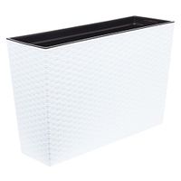 Kwietnik WERBENA rattan doniczka biała Lamela