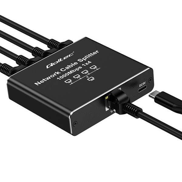 Qoltec Splitter Ethernet 1x4 RJ45 1000Mb/s USB-C zdjęcie 7