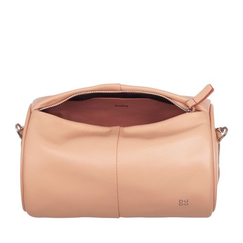 Skórzana damska mała torebka na ramię z łańcuszkiem kształt tuby DUDU na Arena.pl