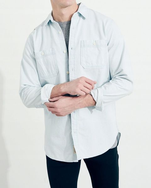 HOLLISTER Koszula Męska Graphic Denim Shirt USA M zdjęcie 9