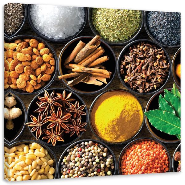 Emaga Obraz na płótnie, Kuchenne przyprawy - 40x40 zdjęcie 1