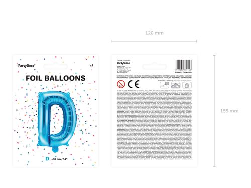 Balon foliowy Litera "D", 35cm, niebieski na Arena.pl