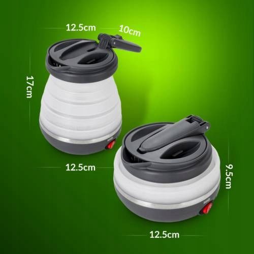 Czajnik Turystyczny Składany Silikonowy Szary AGD Drobne Do Kuchni na Arena.pl