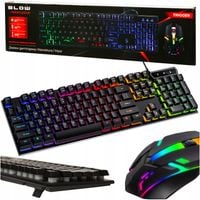 KLAWIATURA MYSZ MYSZKA GAMINGOWA RGB DLA PRO GRACZY USB PODŚWIETLANA LED
