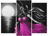 70 90CM OBRAZ 3 ELEM DZIEWCZYNA SUKIENCE ŚCIENNY DRUK PŁÓTNO