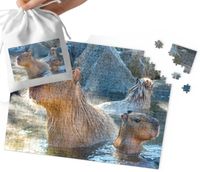 PUZZLE TRADYCYJNE - KAPIBARA WIELKA SUPER WZORY PREZENT 110EL + WORECZEK