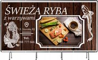 BANER REKLAMOWY 200x100 cm duży wybór różne wzory ŚWIEŻA RYBA z warzywami