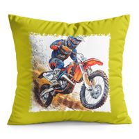 PODUSZKA ŻÓŁTA PREZENT - MOTOR MOTOCYKL MOTOCROSS