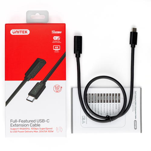 Unitek Przedłużacz USB-C 10Gbps 4K, PD 100W 1,5 m na Arena.pl