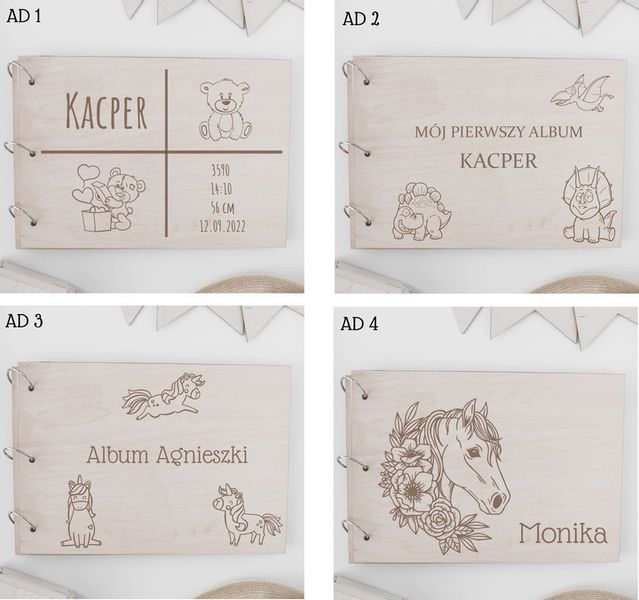 DREWNIANY ALBUM NA ZDJĘCIA PERSONALIZOWANY GRAWER zdjęcie 2