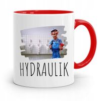 Kubek Czerwony Prezent Dla Hydraulika Hydraulik Z Nadrukiem Ze Zdjęciem