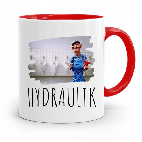 Kubek Czerwony Prezent Dla Hydraulika Hydraulik Z Nadrukiem Ze Zdjęciem na Arena.pl