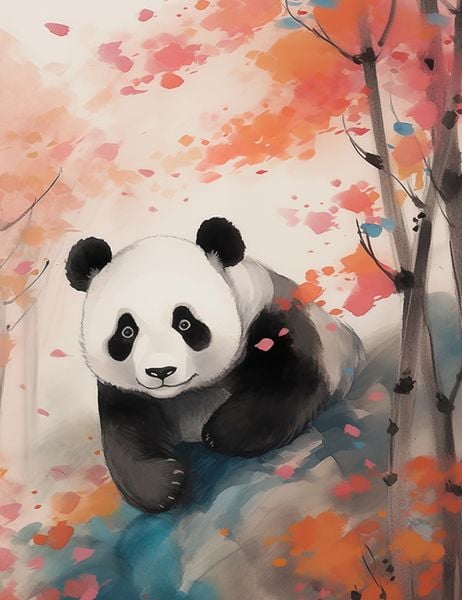 Plakat 50x65cm Panda wśród Klonów zdjęcie 1