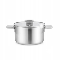 Stalowy Garnek z pokrywką śr. 24 cm; 5,7l | Maestro MR-3521-24