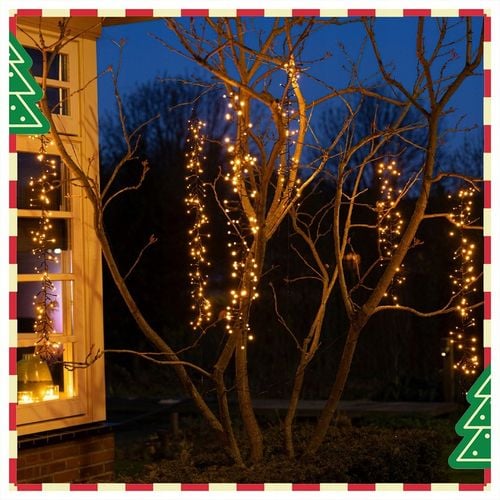 Kaskada świetlna 480LED Oświetlenie Świąteczne na Drzewa Ciepły złoty na Arena.pl