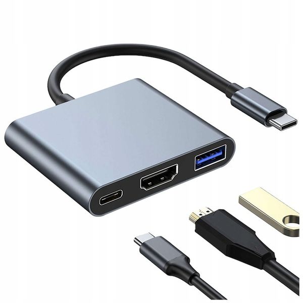 ROZDZIELACZ ADAPTER HUB HDMI TYPE-C DO MACBOOK AIR PRO 13 14 15 16 M1 M2 M3 zdjęcie 10