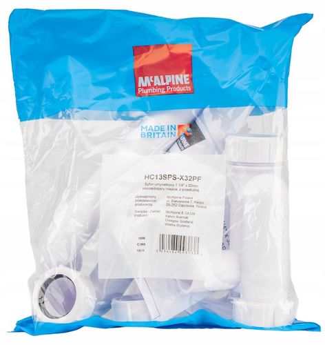 SYFON UMYWALKOWY ODPŁYW PRZYŚCIENNY OSZCZĘDZAJĄCY MIEJSCE SOLIDNY MCALPINE na Arena.pl