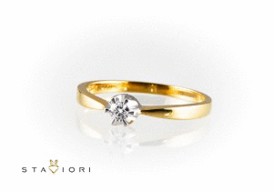 klasyczny pierścionek zaręczynowy z brylantem 0,10ct na Arena.pl