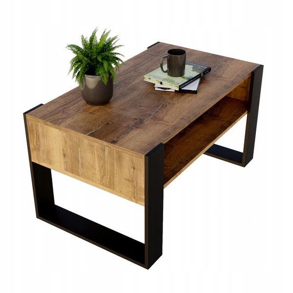 Stolik kawowy KARO ława loft retro Dąb Egger stół zdjęcie 1