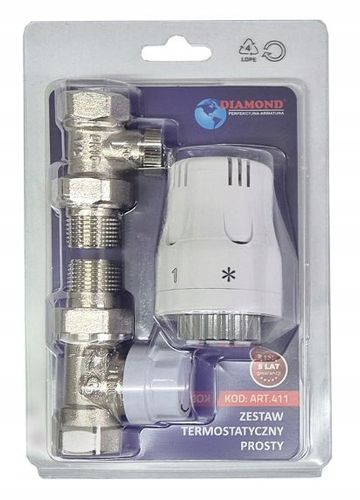 ZESTAW TERMOSTATYCZNY PROSTY ZAWÓR ZASILAJĄCY POWROTNY GŁOWICA DO na Arena.pl