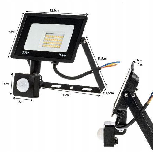 Halogen Naświetlacz 30W LED ZEWNĘTRZNY LAMPA Czujnik RUCHU ZMIERZCHU na Arena.pl