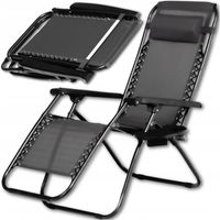 LEŻAK SKŁADANY FOTEL OGRODOWY PLAŻOWY TURYSTYCZNY SZARY DO OGRODU LEKKI
