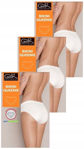 GATTA 3 SZTUKI FIGI MAJTKI BIKINI QUEENIE BIAŁE L na Arena.pl