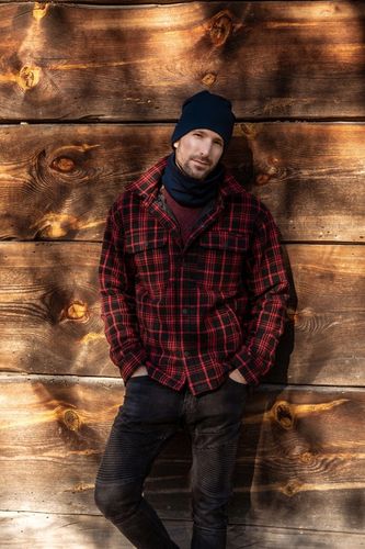 Komplet męski na POLARZE czapka + komin Granatowy na Arena.pl