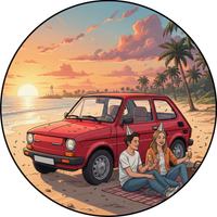 Opłatek na tort Fiat 126 p Maluch Fiacik Samochód Auto