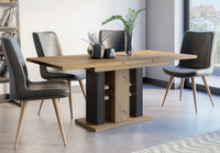 Masywny stół rozkładany do salonu 140 / 180 x 90 Dąb Artisan / Czarny WILO