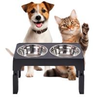 Zestaw misek dla pupila z regulacją wysokości STAL NIERDZEWNA woda KARMA