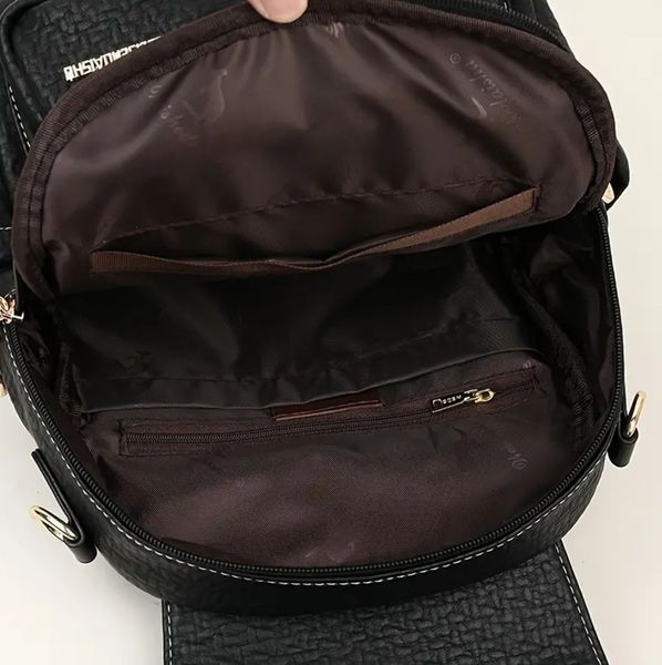 Plecak damski czarny skórzany elegancki miejski 2w1 torba na ramię zdjęcie 2