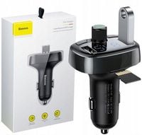 BASEUS TRANSMITER FM BLUETOOTH ŁADOWARKA SAMOCHODOWA MP3 2x USB SD/ TF 3.4A