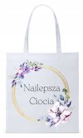 Dla Cioci Cioteczki Torba Eco Biała Shopper Z Nadrukiem Ze Zdjęciem