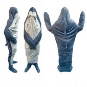 Strój karnawałowy Rekin Kocobluza Piżama Koc r. L długość 170 cm