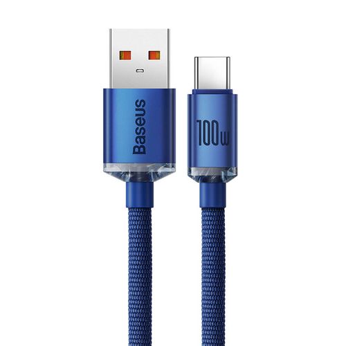 kabel usb do usb-c baseus crystal shine, 100w, 1.2m (niebieski) na Arena.pl