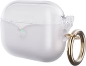 Etui Przezroczyste do AirPods Pro 2 TPU z Brelokiem Motyw Serca Złoty