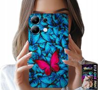 ETUI DO XIAOMI NOTE 13 4G - NIEBIESKIE MOTYLKI, MOTYL, KOBIECE WZORY