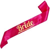 Bride - różowa szarfa ze złotym nadrukiem