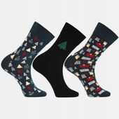 3-pak Świąteczne Skarpety Skarpetki Męskie Wzorzyste Na Prezent Moraj