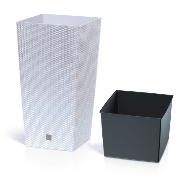 Doniczka DRTS240 + wkład, nawadniacz, keramzyt 1l Zestaw zdjęcie 2