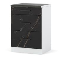Szafka Kuchenna Stojąca Z Blatem 3 Szuflady Blande 60cm Biały San Sebastian