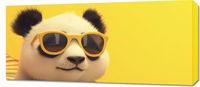 Obraz 90x40cm Panda w Wakacyjnym Nastroju