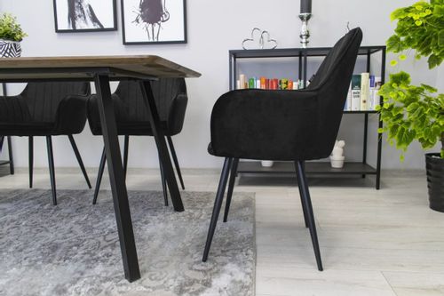 Krzesło LUGO - aksamit czarny / nogi czarne x 2 na Arena.pl